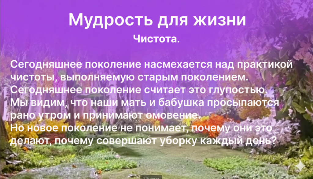 Сегодняшнее поколение считает чистоту глупостью